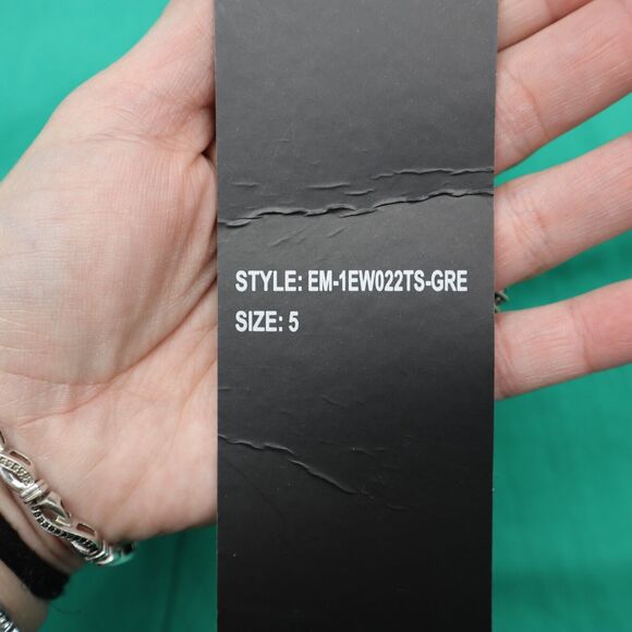 E Line Pants Womens 5 Green Flat Front Button Pocket Mid Rise Straight Jeans - Picture 10 of 16